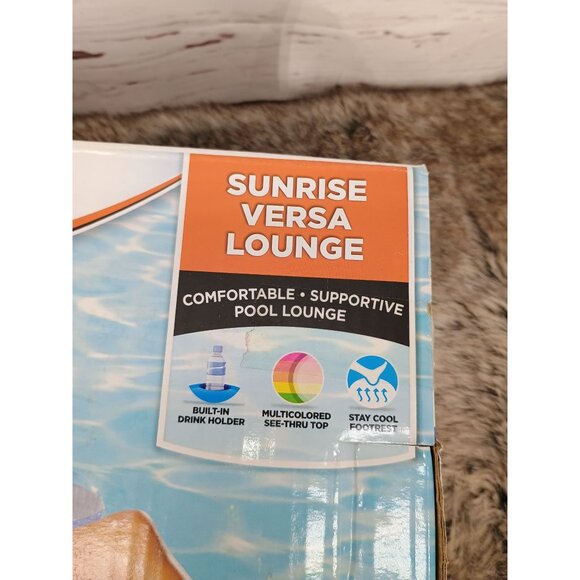 Aqua Pool Lounge Extra Long 70in Comfortable Headrest Soft Cool Weave Fabric - Picture 3 of 8